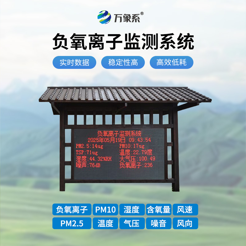景区负氧离子监测仪器，既美观又能捕捉多种气象参数~